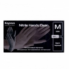 Перчатки нитриловые черные упаковка 100шт размер М Kapous