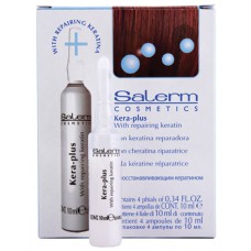 KERA-PLUS  Кондиционирующий лосьон для выпрямления волос. 4шт*10мл Salerm